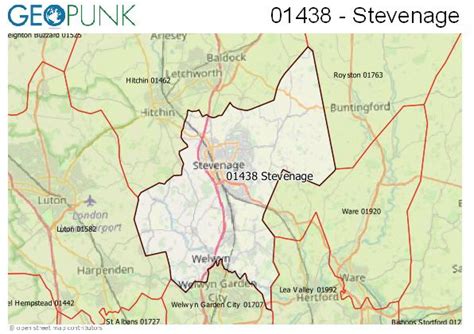 1438 area code|01438 View Map of the Stevenage Area Code .